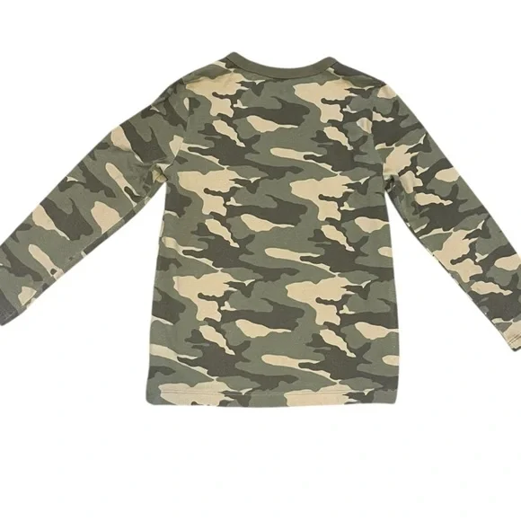Wonder Nation green brown Camouflage Long Sleeve Tee Small (6-7) cotton blend - Picture 8 of 10